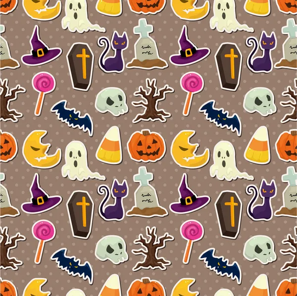 Dibujos animados patrón sin costura de Halloween — Vector de stock