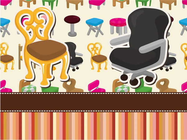 Karikatür sandalye mobilya kartı — Stok Vektör