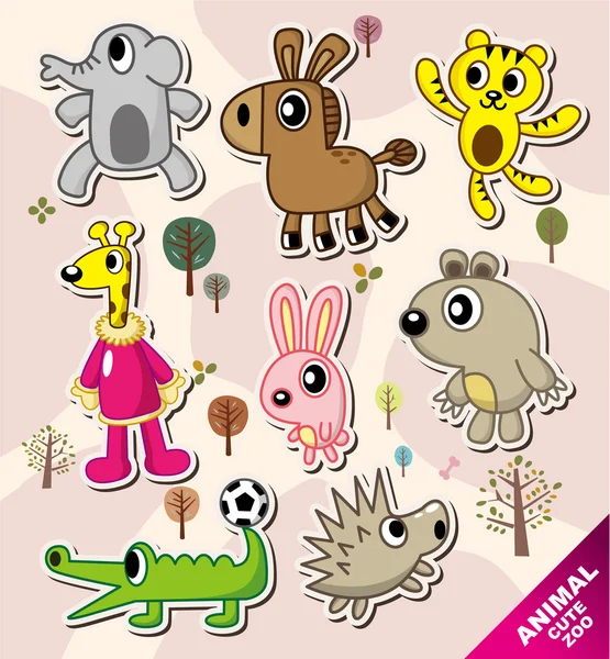 Ícones animais dos desenhos animados —  Vetores de Stock