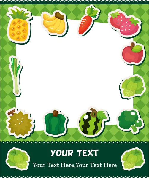 Cartoon cartão de frutas —  Vetores de Stock
