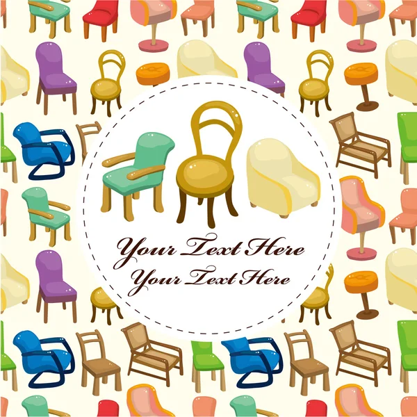 Cartão de mobiliário cadeira dos desenhos animados — Vetor de Stock