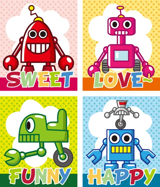 stock vector cartoon robot card