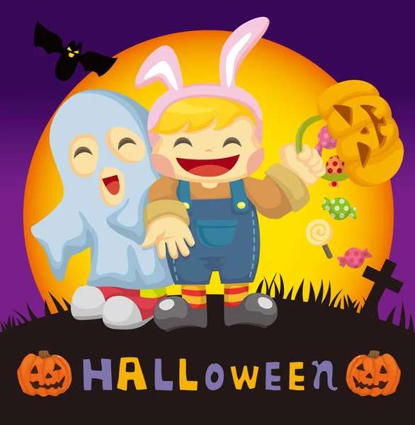 Cartoon Halloween card — Stock Vector