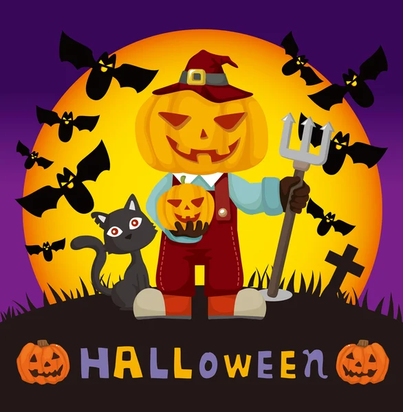 Tecknad Halloween-kort — Stock vektor
