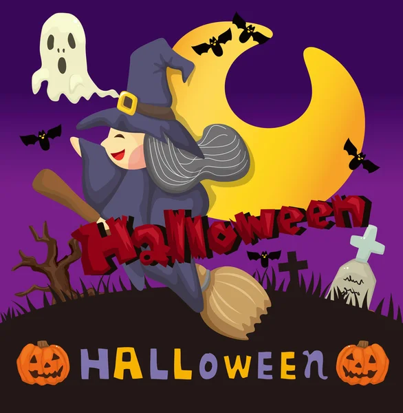 Cartoon-Halloween-Karte — Stockvektor