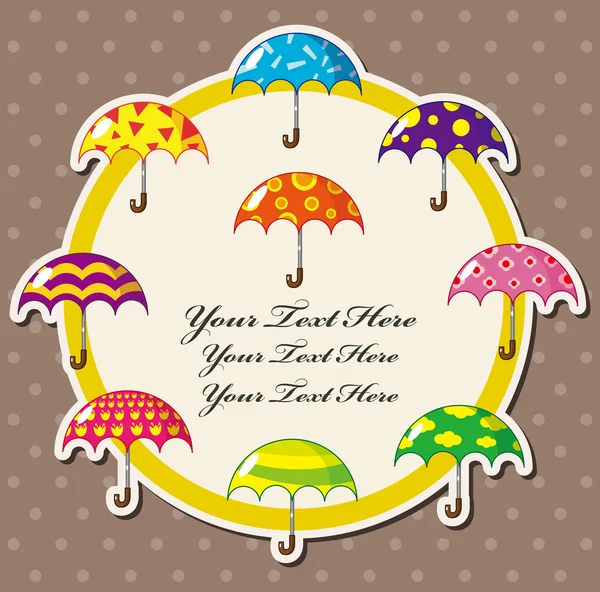 Cartoon ομπρέλα κάρτα — Διανυσματικό Αρχείο