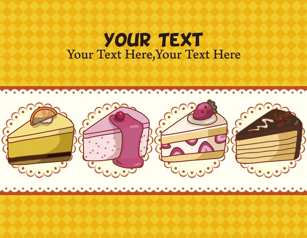 Carte gâteau dessin animé — Image vectorielle