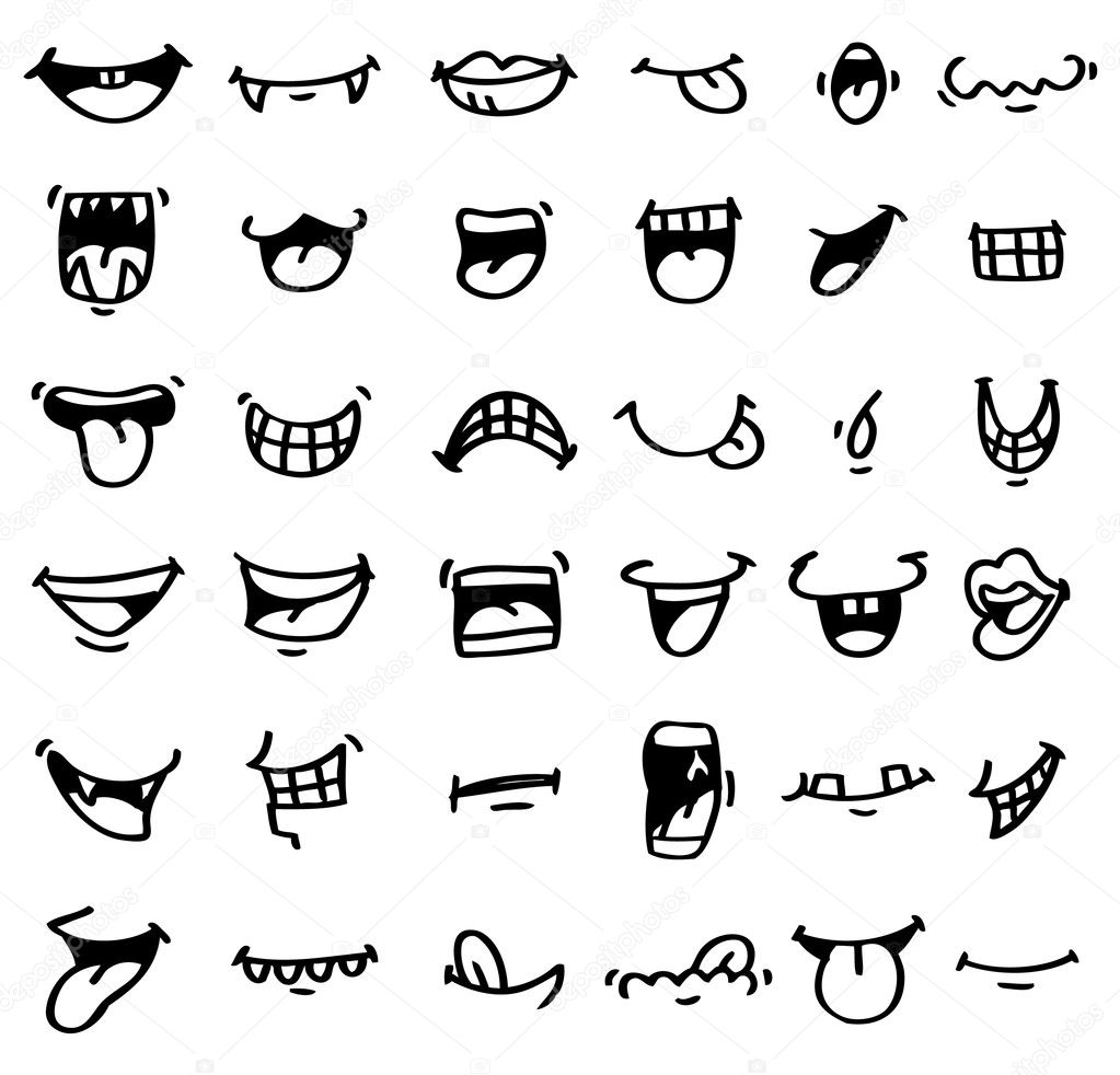 hand draw cartoon mouth icon