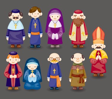 Cartoon priest icon clipart