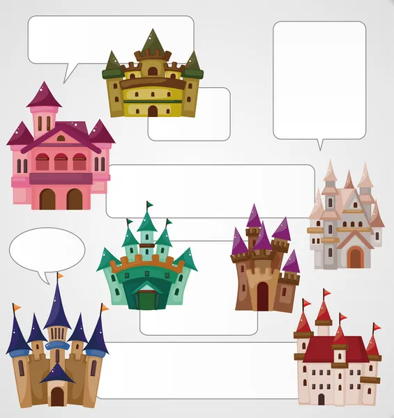 Cartoon kasteel kaart — Stockvector