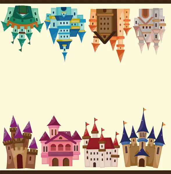 Carte château dessin animé — Image vectorielle