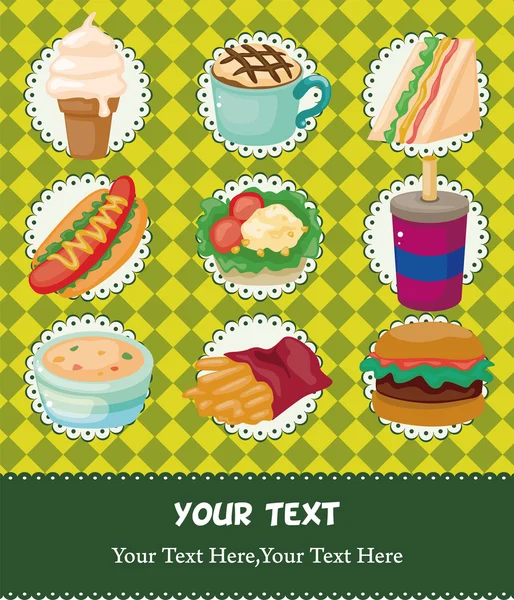 Cartoon fast-food card — Stock Vector