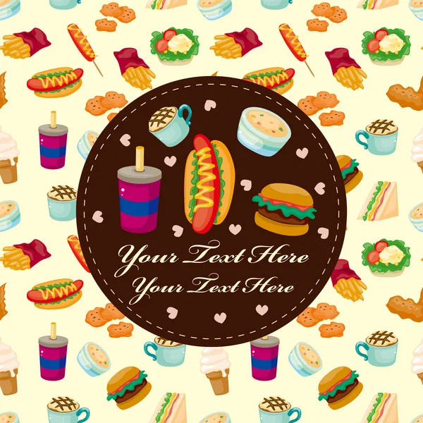 Carte de fast-food dessin animé — Image vectorielle