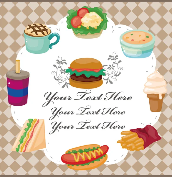 Karta kreskówka fast foody — Wektor stockowy