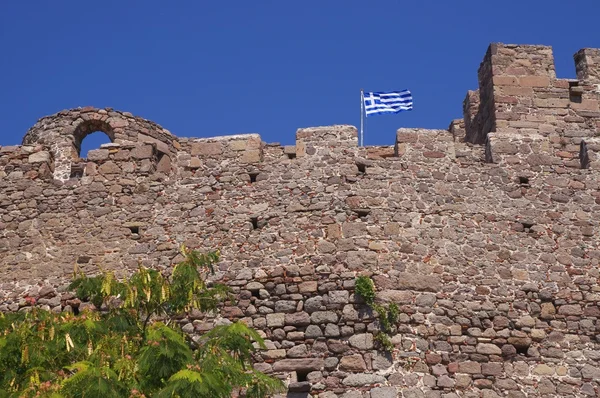 stock image Castle battlement in Greece