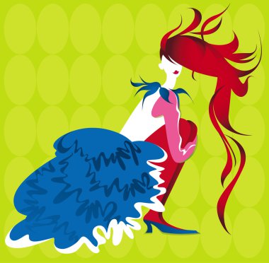 illüstrasyon vektör lady