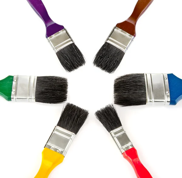 Herramientas de pincel para pintar set de colores — Foto de Stock