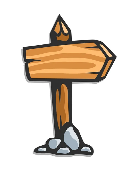 木製の矢印ポインター — ストックベクタ