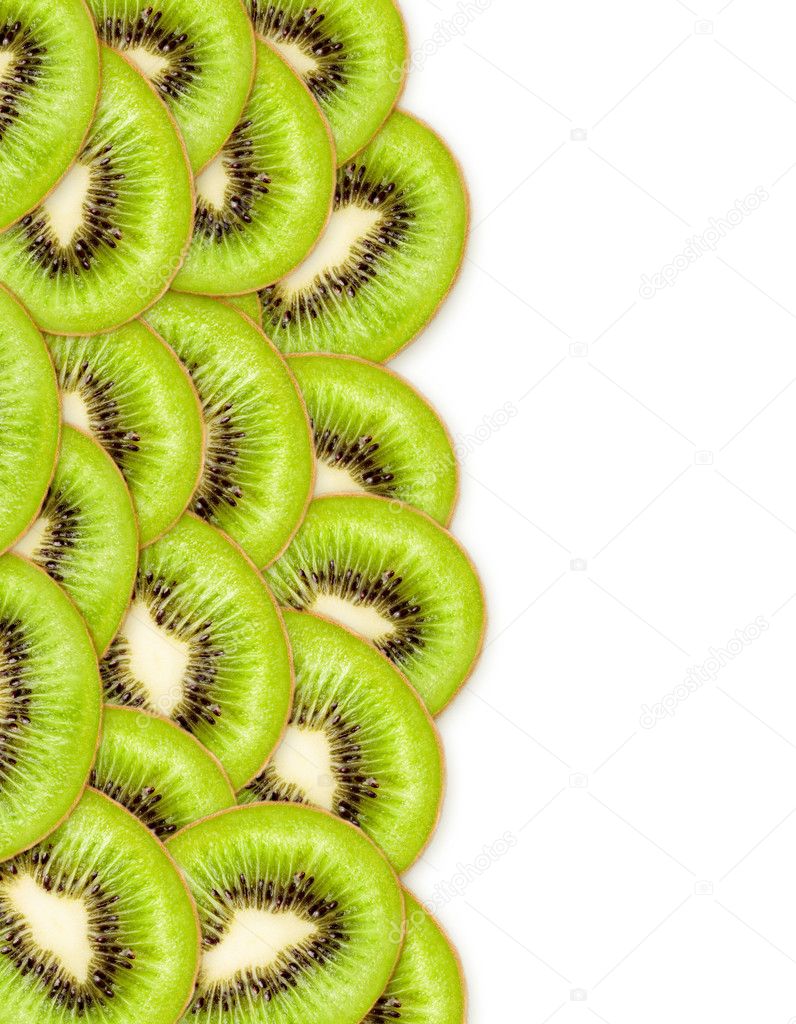 Set of green kiwi