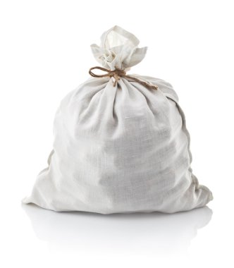 Full white sack tied by rope clipart