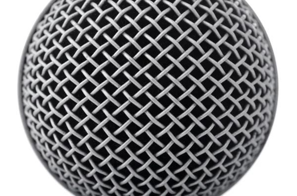 Metalliska textur av mikrofon huvud — Stockfoto