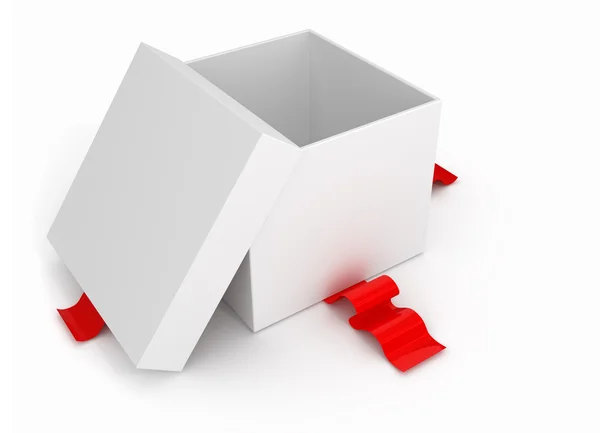 Geschenkbox mit roter Schleife — Stockfoto