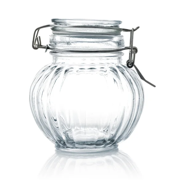 stock image Empty glass jar with lid