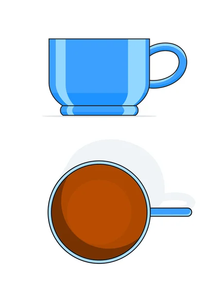 Tasse de thé bleu — Image vectorielle