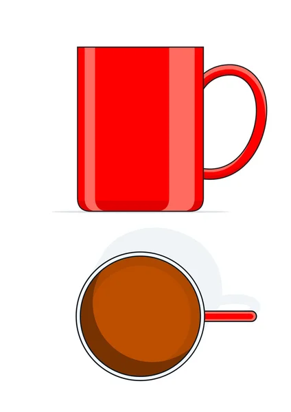 Grande tasse rouge — Image vectorielle