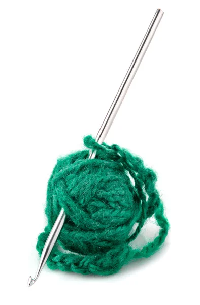 线程和织针的编织 — 图库照片