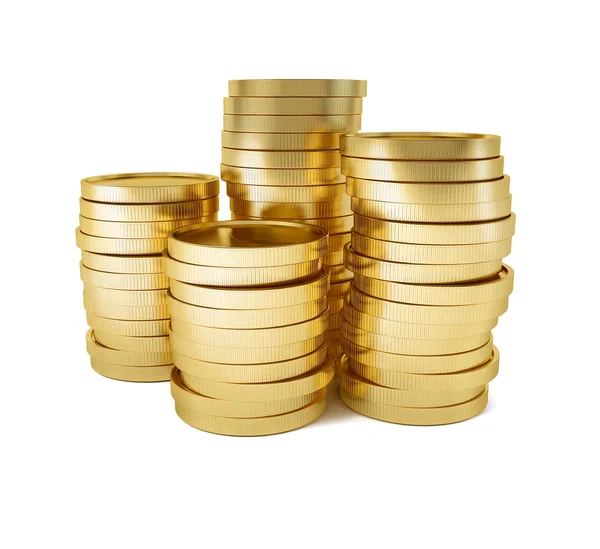 Rouleau of gold coins — Stock Photo, Image