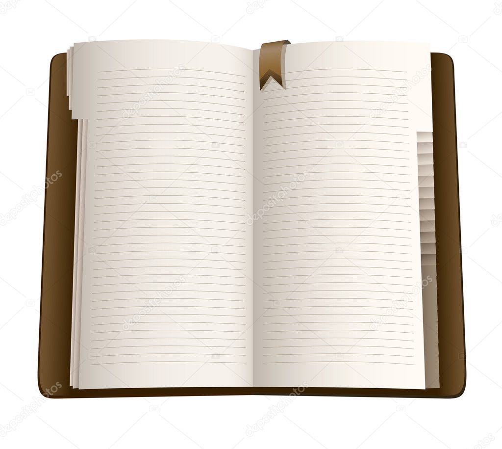 Open pages of notebook