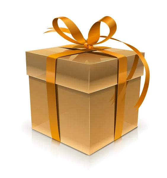 Золотая подарочная коробка — стоковый вектор