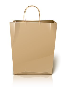 Empty paper shopping bag clipart