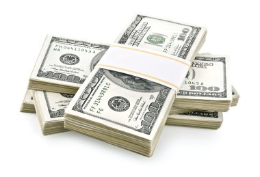 Pile of packed dollars money clipart