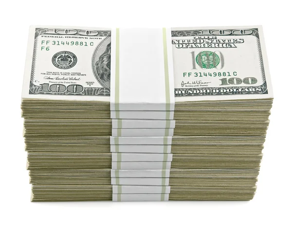 Balíčky s dolarů peněz — Stock fotografie