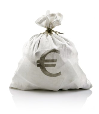 White sack with euro money clipart