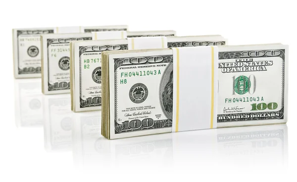 Pakiety z dolarów pieniędzy — Zdjęcie stockowe