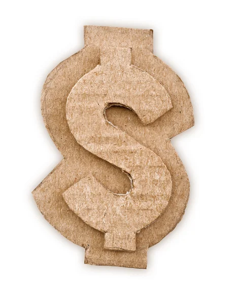 Картонный знак доллара — стоковое фото