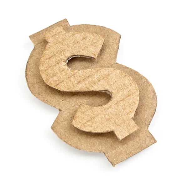Dollarzeichen aus Pappe — Stockfoto