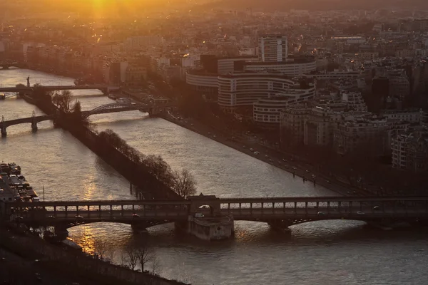 stock image Sunset at river Seine