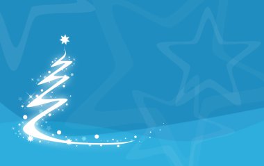 Christmas tree on blue background clipart