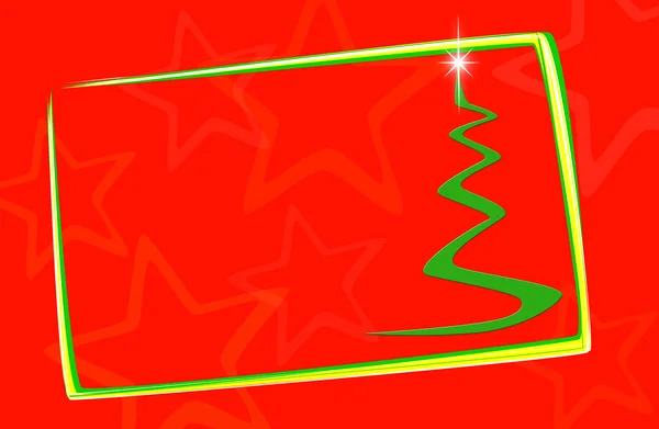 Árvore de Natal no fundo vermelho — Fotografia de Stock