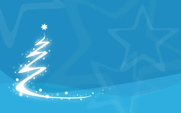 Christmas tree on blue background Stock Image