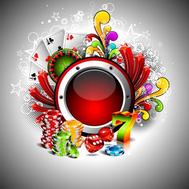 gambling illustration with casino elements clipart