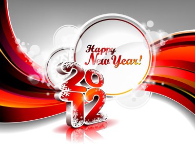 Happy New Year 2012 design clipart