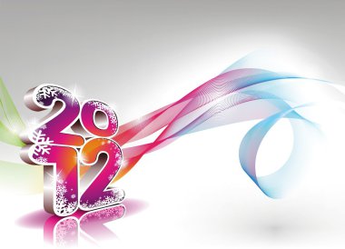 Happy New Year 2012 design clipart