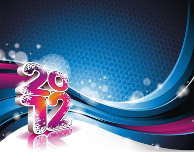 Happy New Year 2012 design clipart