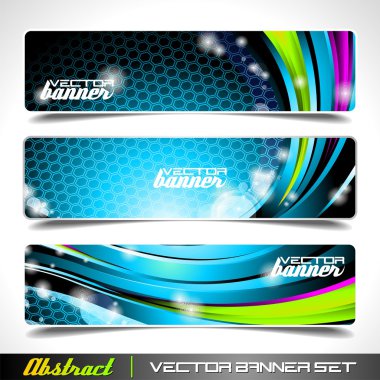 Three abstract vector banner background clipart