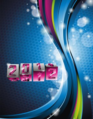 Happy New Year 2012 design clipart